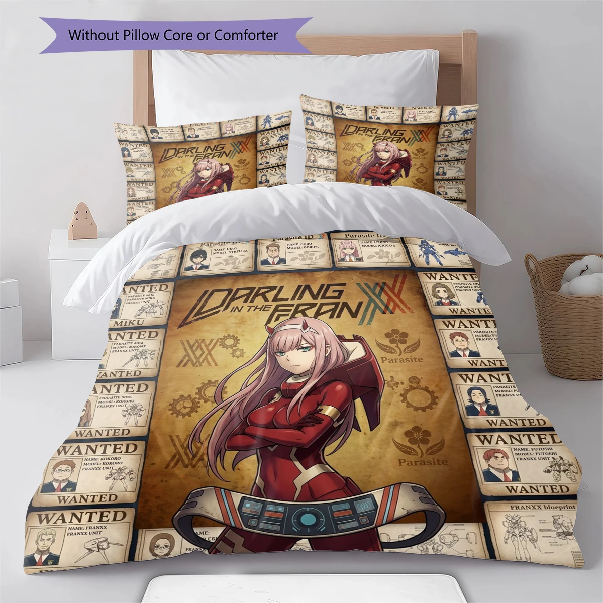 DARLING in the FRANXX Duvet Cover Soft Cozy, Kids Bedding Gift Set,Size  Different Sizes -HE79