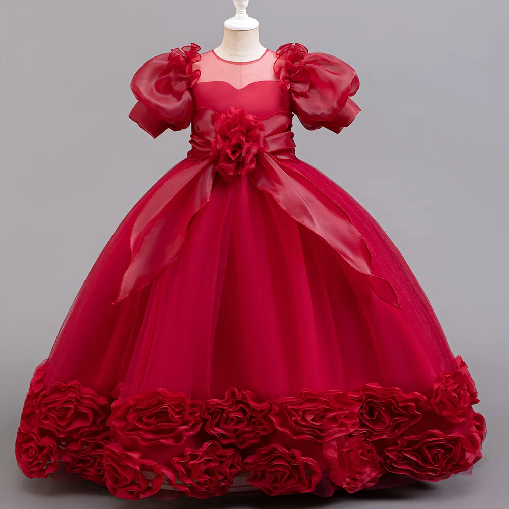 

Girl's Clothes From 4 to 12 Years Children Elegant Girls Dress Flower Girl Long Evening Festive Dresses