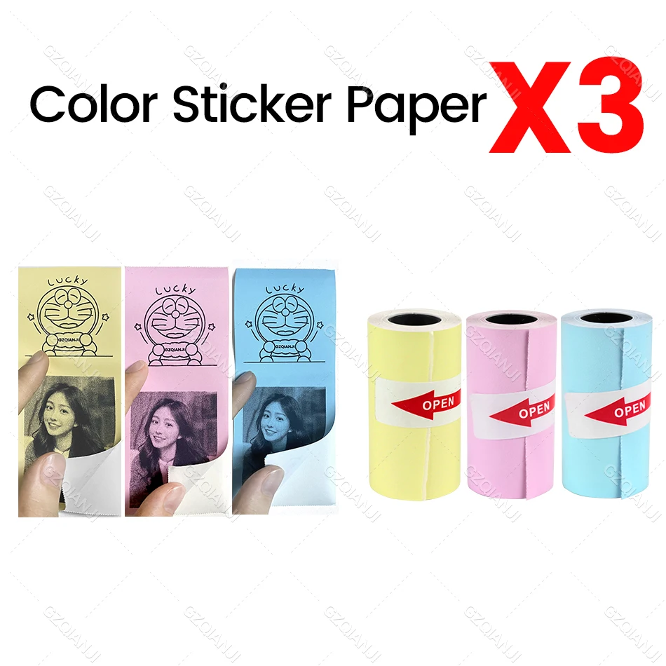 Witte kleur stickerlabel thermische papierrollen voor fotoprinter en kleur Witte ontvangstbriefprinter Papierrol voor Peripage A6