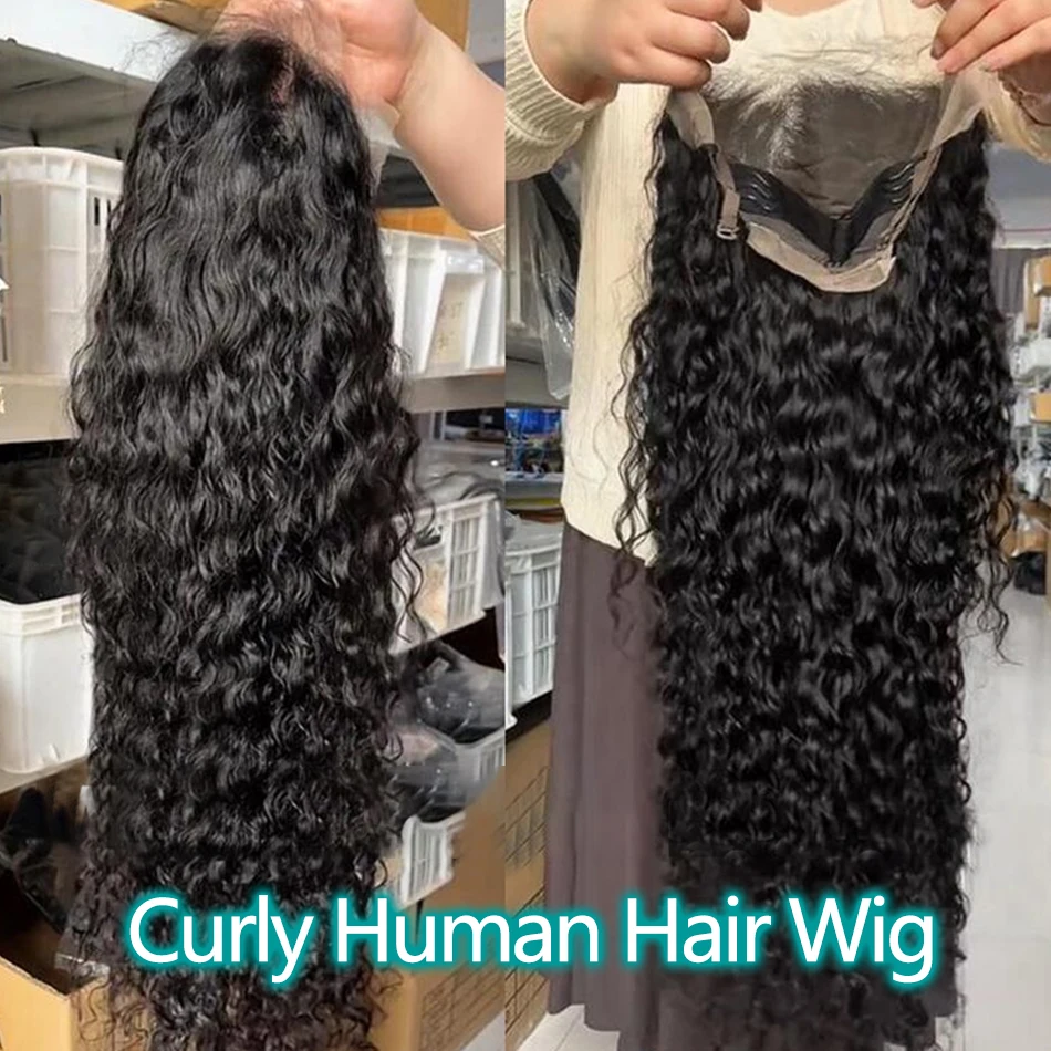 Peluca de cabello humano ondulado profundo de 250% de densidad, pelucas frontales de encaje transparente rizado 13x6, cabello humano para mujeres prearrancado con pelo de bebé