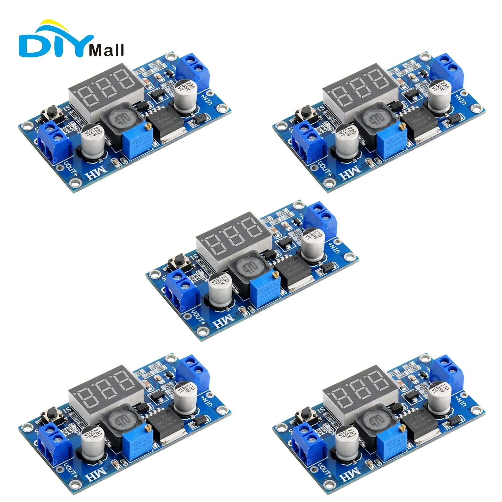 1 DC-to-DC محول فرق الجهد 4-40 فولت إلى 1.25-37 فولت قابل للتعديل منظم باك وحدة مع شاشة LED الفولتميتر 3A