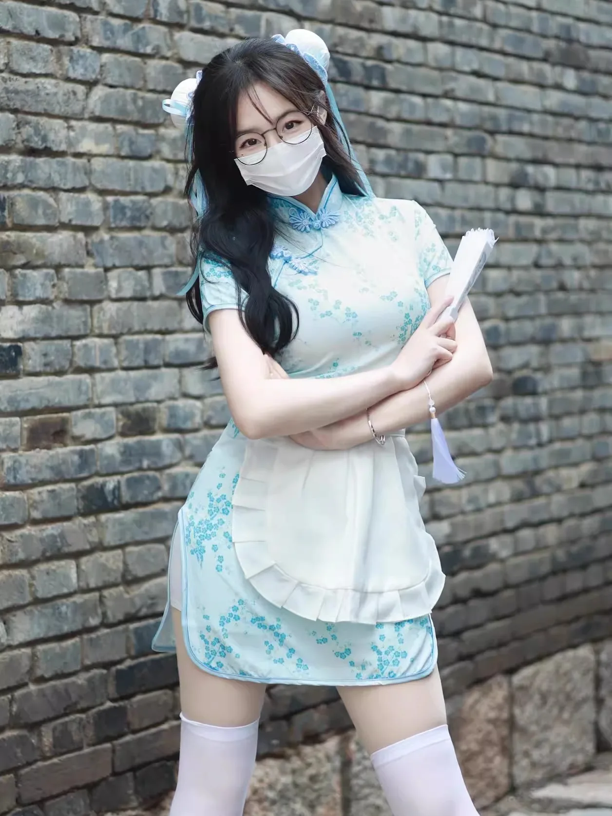 فستان تشيونغسام جديد بالطراز الصيني، زي تنكري للهالوين وعيد الميلاد، تنورة خادمة ناعمة للفتيات، تشيونغسام قصير للارتداء اليومي