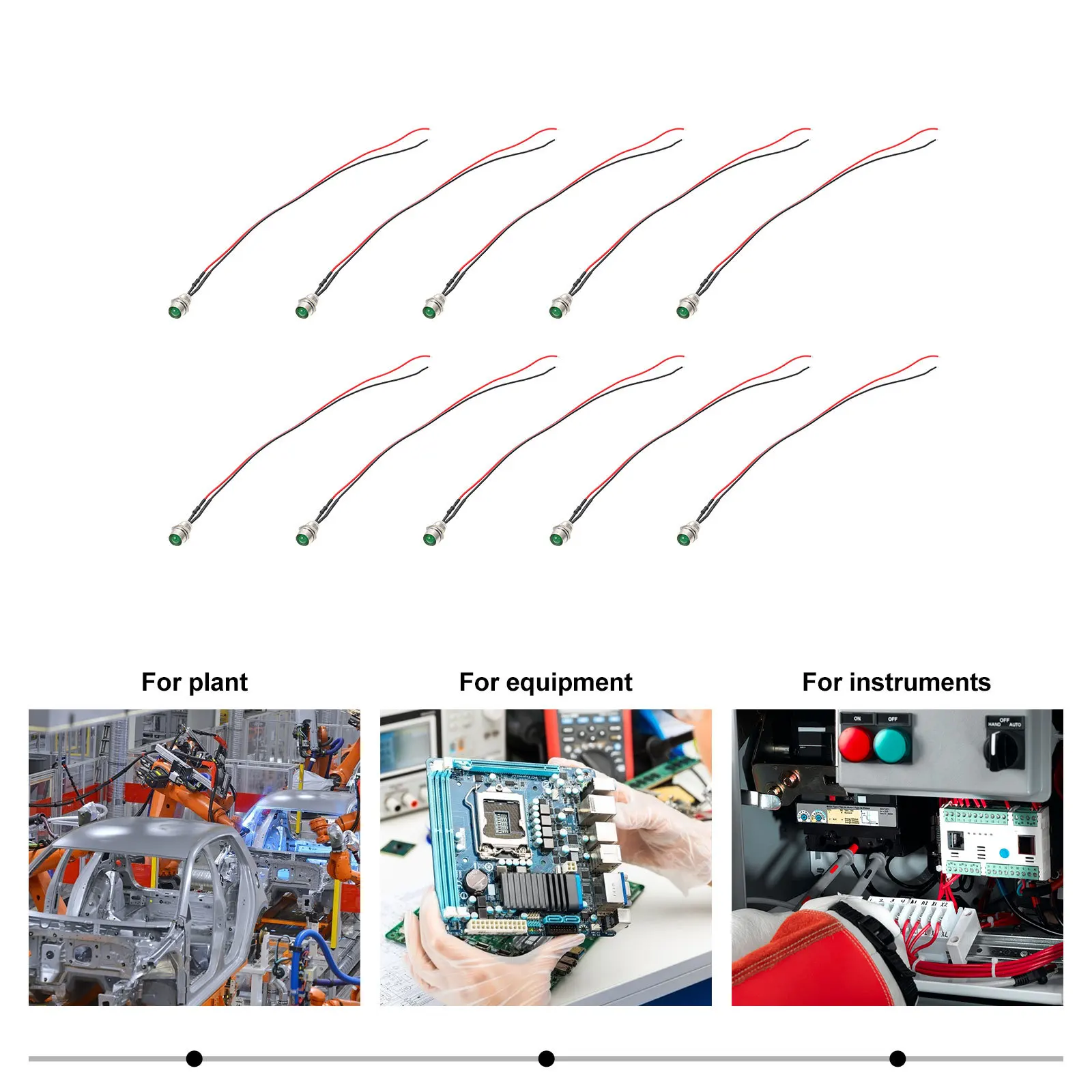 10 قطعة مؤشر LED ضوء مصباح إشارة معدني لمعدات المصنع سفينة شاحنة مركبة مصباح إشارة سلك طرفي برغي #2