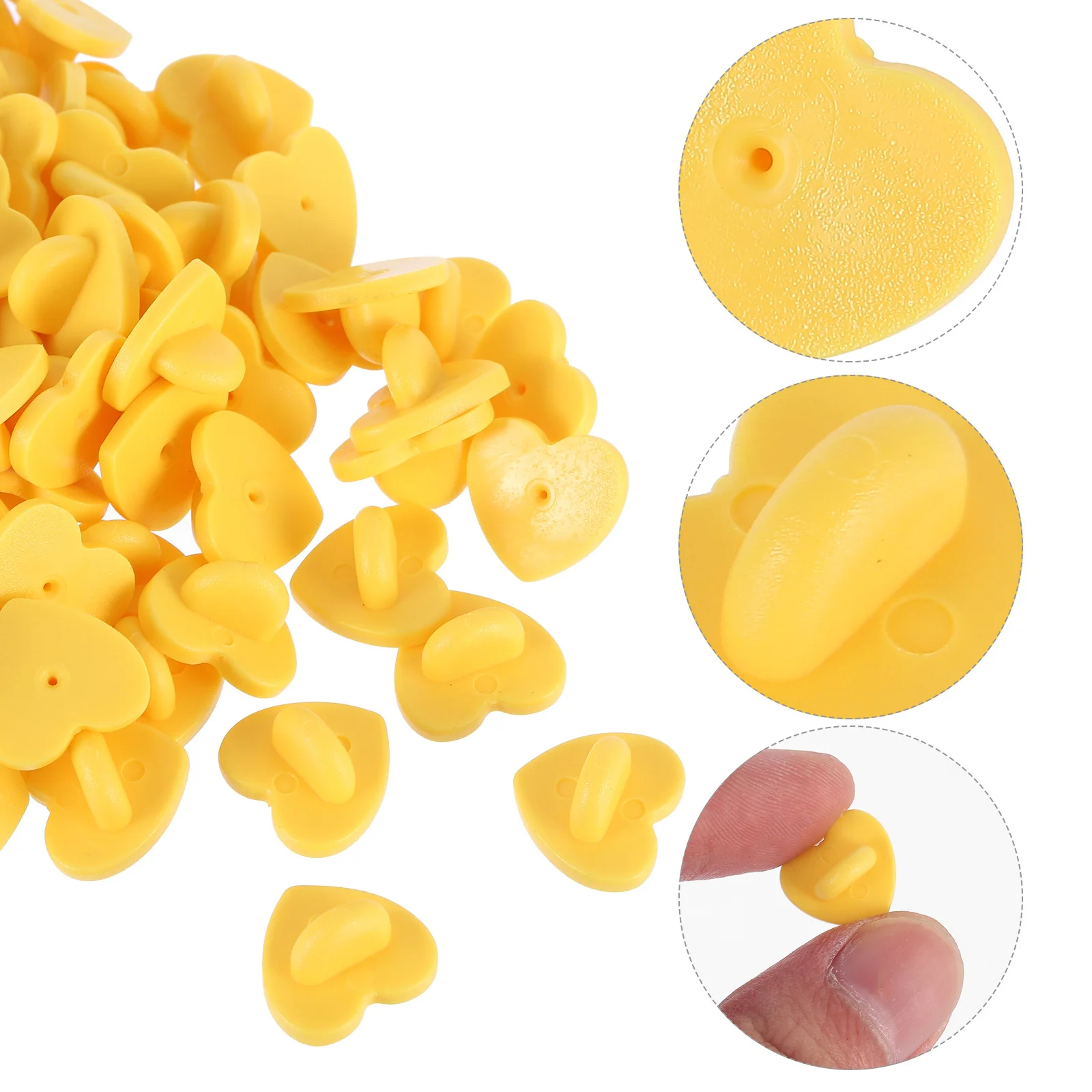 

100 шт., легкие держатели для булавок в форме сердца, сменные держатели для клатчей, булавки для лацканов, значки для галстука, задняя часть булавок