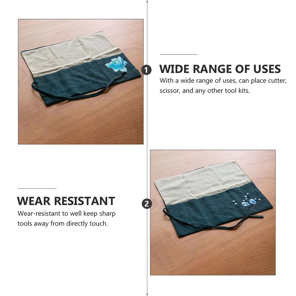 

1pc Flower Arrangement Tool Bag Cotton Linen Durable Gardening Tools Organizer Storage Pouch For Cutter Scissor Ikebana