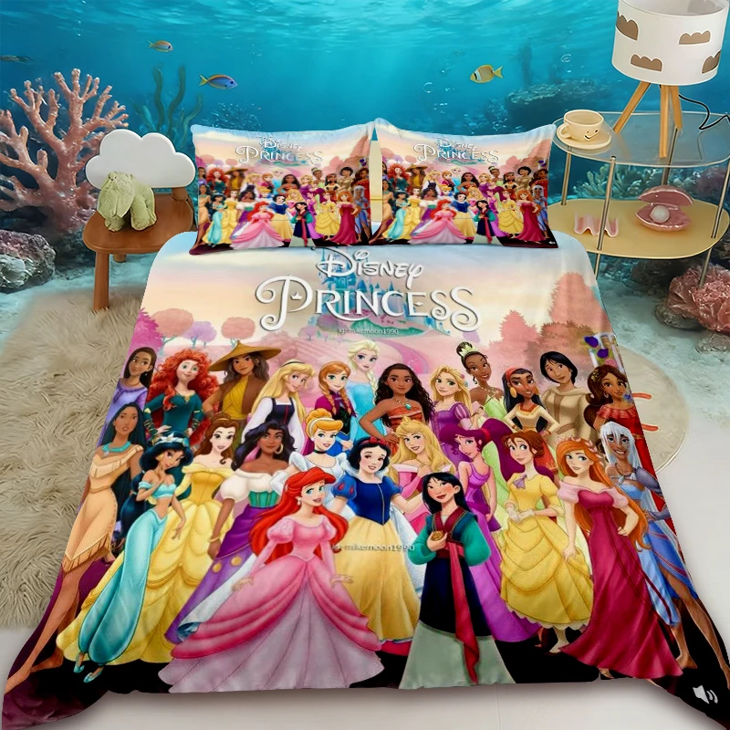 

Girls Duvet Cover Snow White Princess Series Fairy Tale Cartoon Bedding Set for Twin King Size Bedroom Decor Birthday Gifts