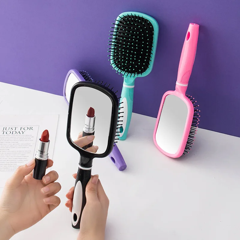 Hot Sale New Design Detangling Hair Brush with Mirror for Women Makeup Tool Scalp Massage Hairbrush Anti-Static Cushion Comb