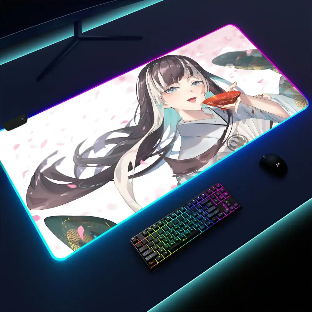 

Игровой коврик Super Jvaauutei Raden Mouse Pad, со светодиодной подсветкой, нескользящая основа, водонепроницаемый, большой настольный коврик, мягкая поверхность