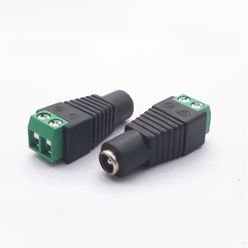 1 para/3 pary wtyczek żeński DC 2.1mm x 5.5mm 5.5x2.1mm złącze Adapter gniazda Jack zacisk kablowy zasilania dla kamera telewizji przemysłowej L1