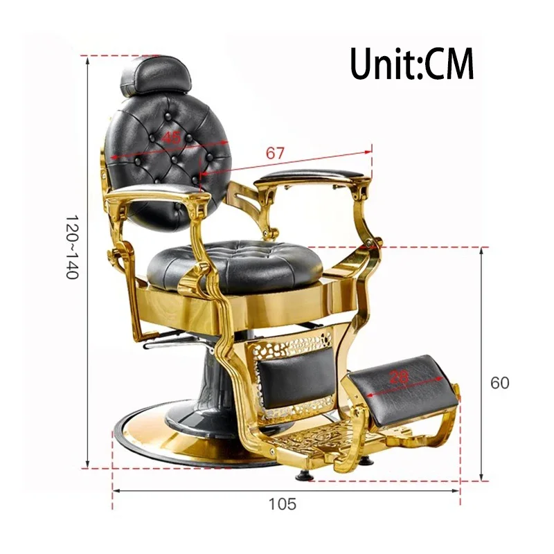Gold Luxury Tabouret Roulette Salon Hair Salon Barber Shop Chair Beauty Furniture Professional Cadeira Hairdressing Equipment