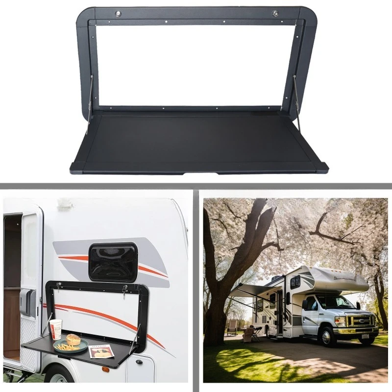 External Folding Table on The Outer Wall Aluminum Alloy External RV Dining Table, Folding with Lock Rack Table Board