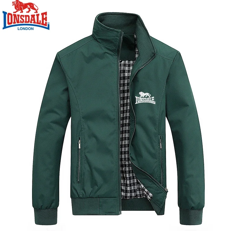 Işlemeli LONSDALE İlkbahar ve Sonbahar Rahat Düz Renk Moda Slim Fit Bomba Ceket Ceket Beyzbol Ceket erkek Ceket M-6XL