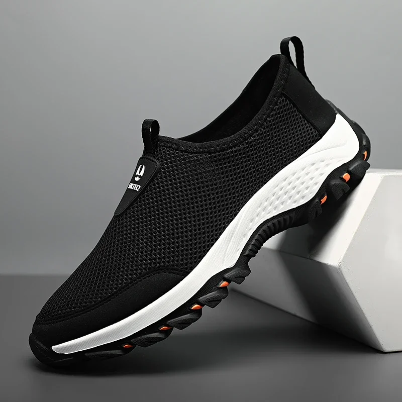 Outdoor Hiking Shoes Men Sneakers Breathable Camping Travel Shoes Mesh Slip on Trekking Mountaineering Shoes Plus Size 39-46