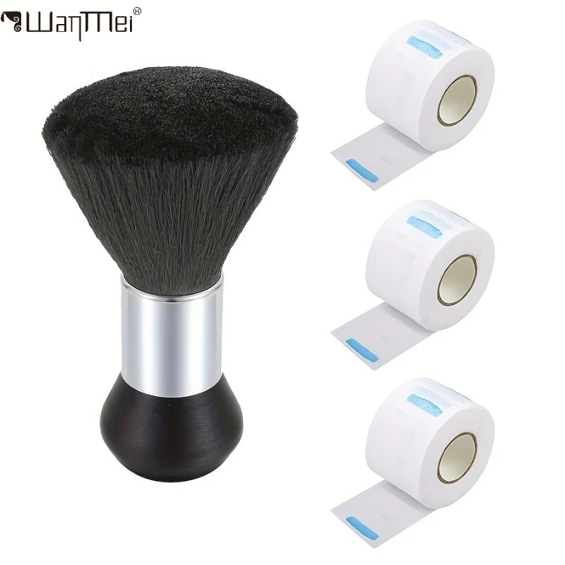 Professional Barber Neck Paper Hair Duster Brush Set Disposable Neck Paper Hair Clean Brush Salon Hairdressing Tool Accessories