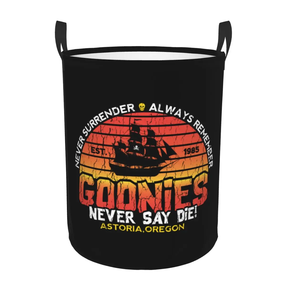 The Goonies Laundry Basket Collapsible Never Say Die Sloth Chunk Fratelli Skull Pirate Clothing Hamper Toy Organizer Storage Bin