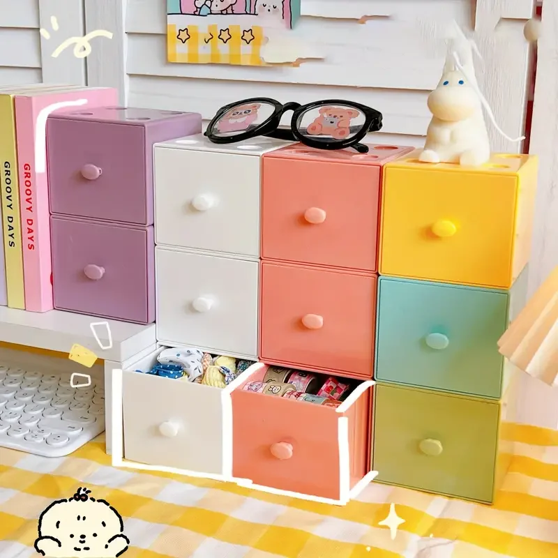 

1PC Candy-Colored Square Storage Box, Cosmetics Jewelry Storage Box