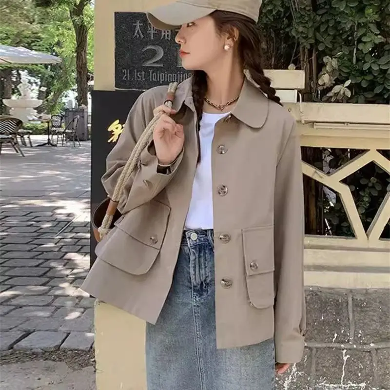 

Spring and Autumn Thin Small Short Coat Women's 2024 New Korean French Casual Design Sensation Explosive Street Top Trendy WLF88