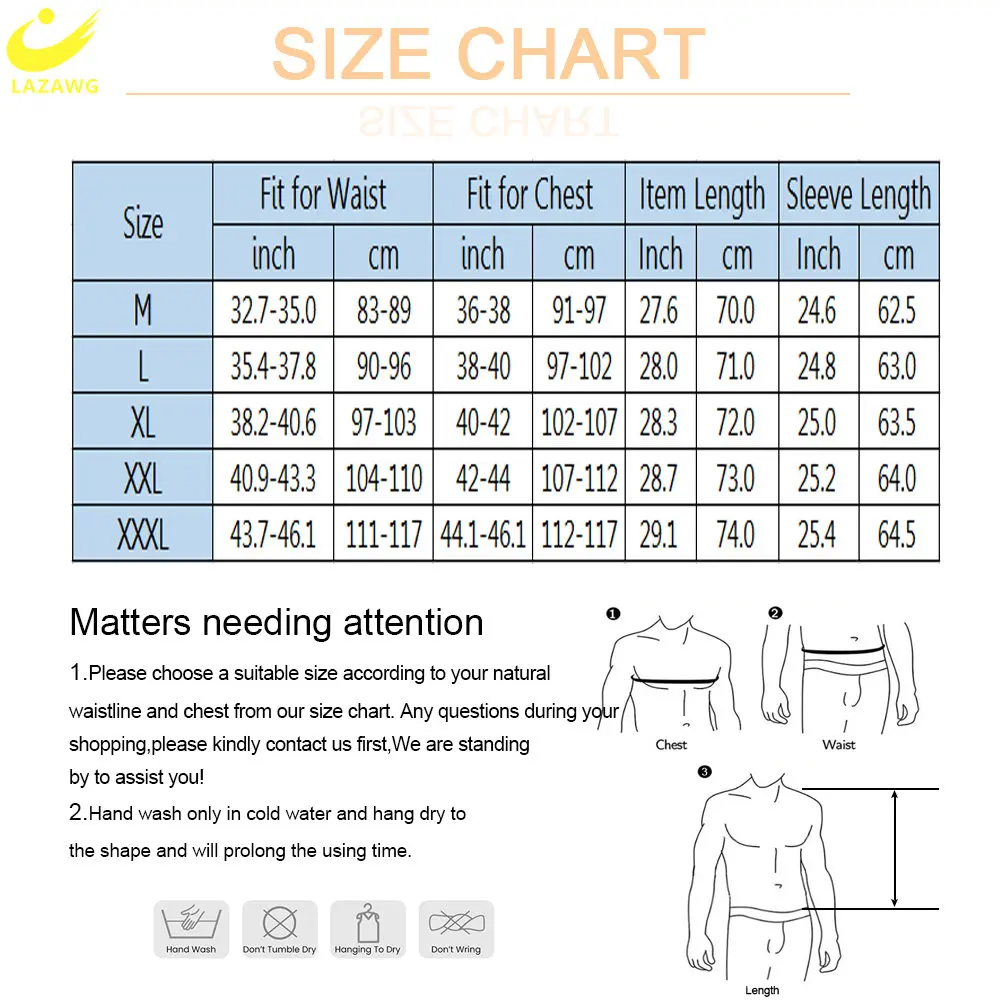 LAZAWG Men Sauna Jacket Sweat Top for Weight Loss Suit Slimming Shirt Fat Burner Body Shaper Exercise Sport Fitness Workout Gym