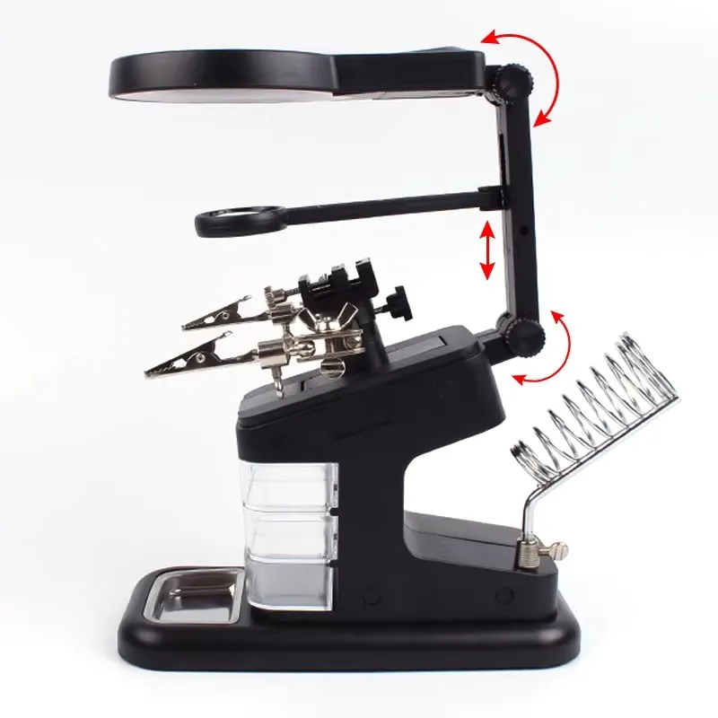Desktop Multiple High-Definition Magnifying Glass With LED Light Maintenance Work Mobile Electronic USB Welding Work Desk Lamp