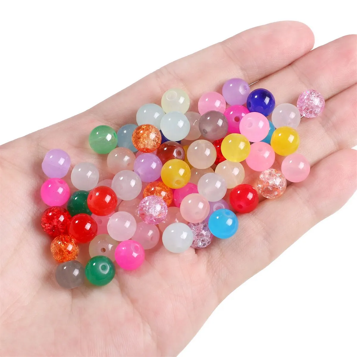 200pcs Box Filled with Broken Glass Beads, Loose Beads, DIY Handmade Bracelets, Necklaces, Beads, Jewelry Accessories