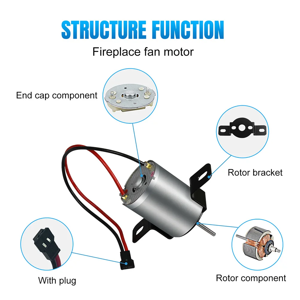 

1Set Stove Fan Motor Accessories High-Performance Fireplace Blower Repair Kit Long Service Life Strong Alloy Construction