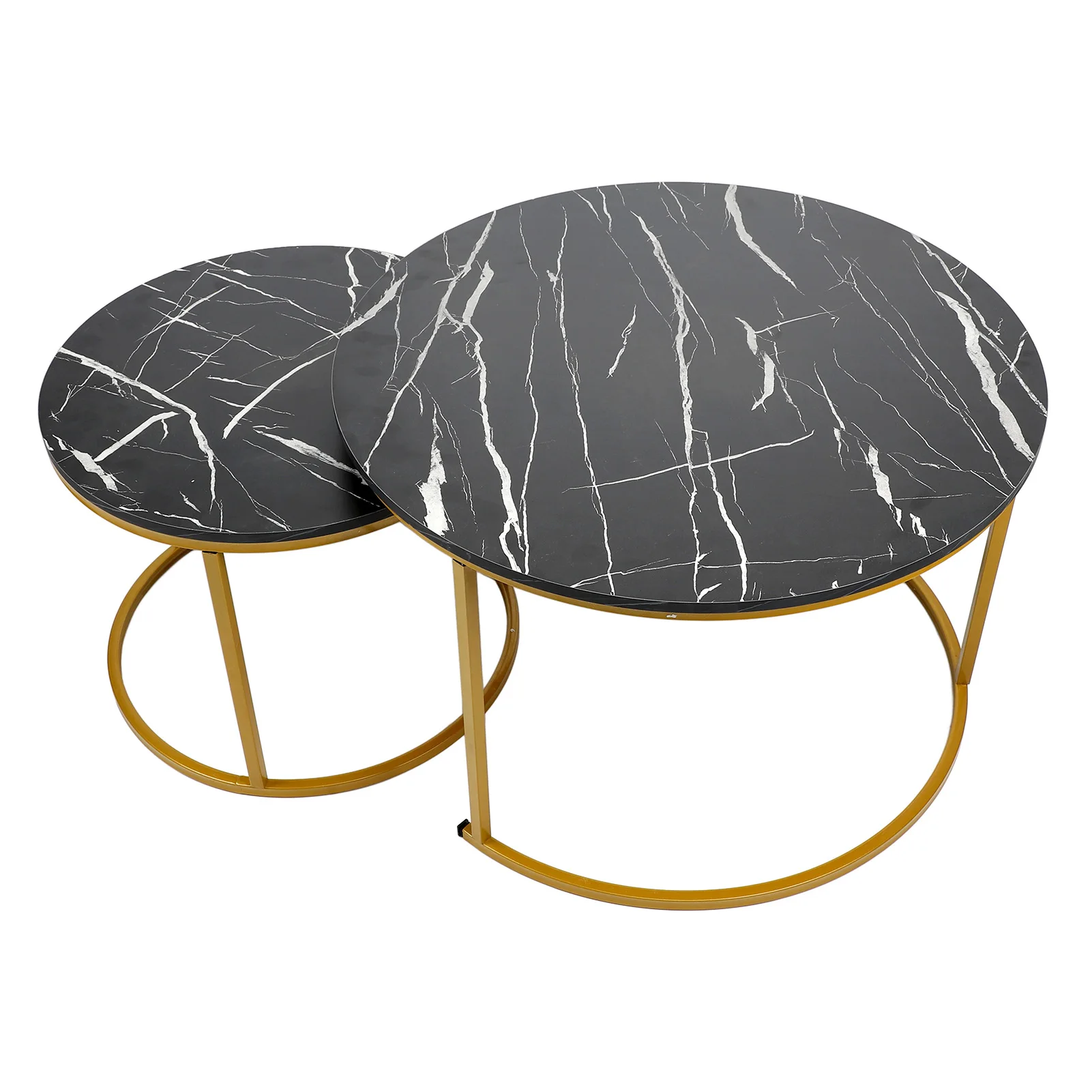 

Stacking Round Side Table Sturdy Flexible Use Modern Look Space Saving Exquisite Crafts Round Coffee Table Set for Living Room