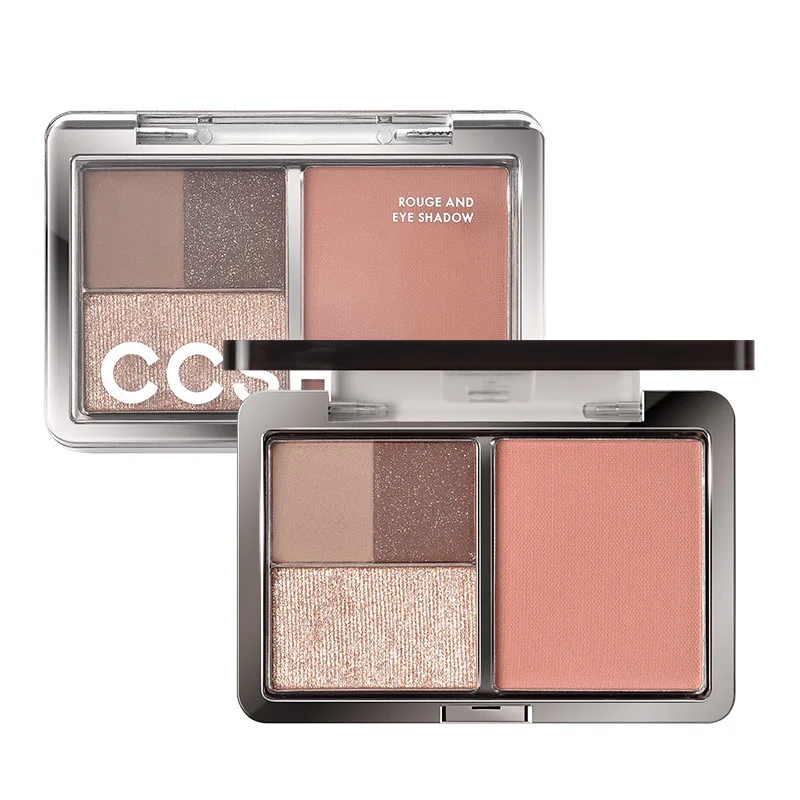 Pomelo Little West Mini Eyeshadow Blush Multi-Color Portable Tray Silky Texture for Students Compact Four-color Makeup Set