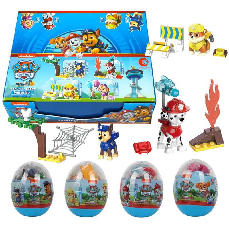 

Genuine Cartoon Paw Patrol Action Figure Twisted Egg Mini Chase Marshall Skye Rubble Capsule Assembled toys for children's Gift