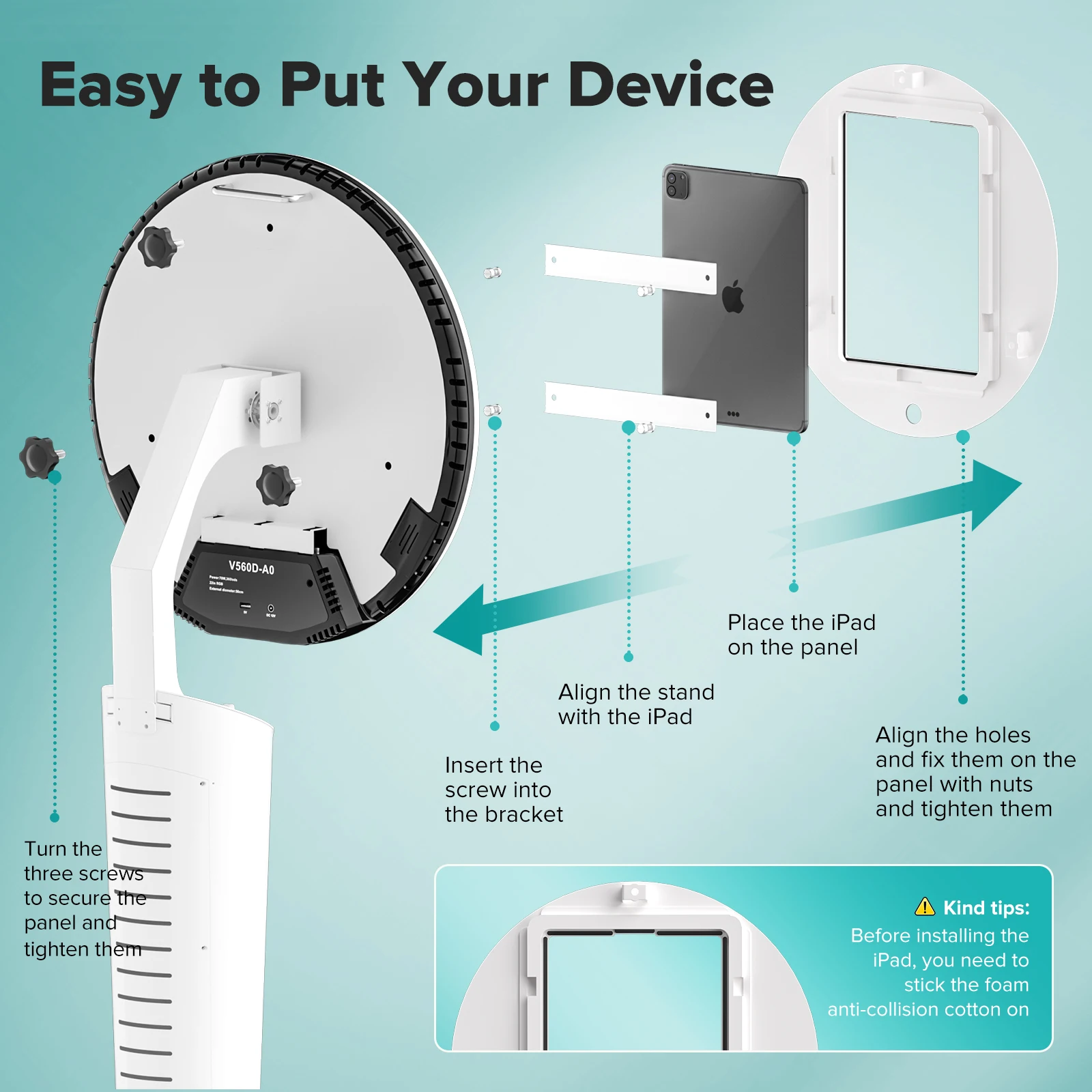Portable Photo Booth with Remote/APP Control ipad Photobooth with RGB Ring Light Photo Booth Stand Machine for Party Wedding