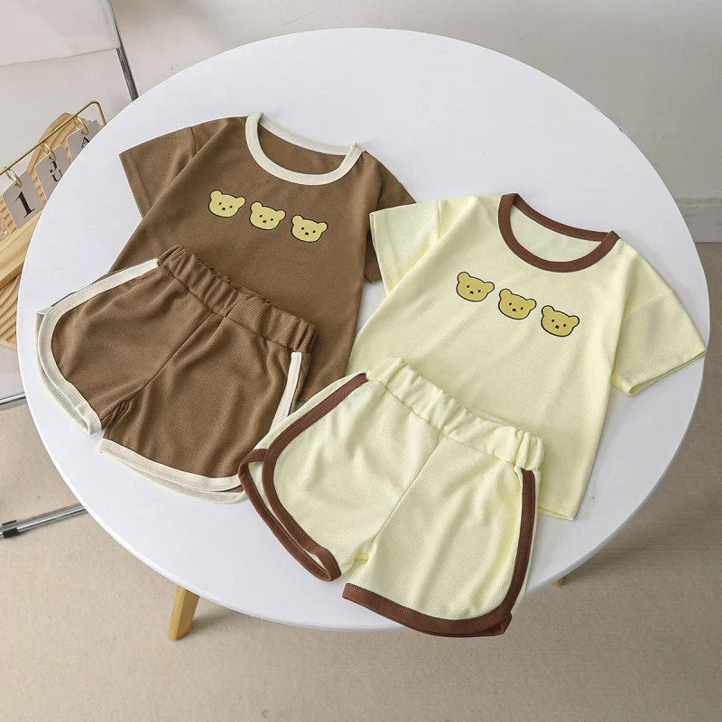 

Children's Short-Sleeve Outfit for Babies2026SummerTTwo-piece cotton sports and casual clothing set for children