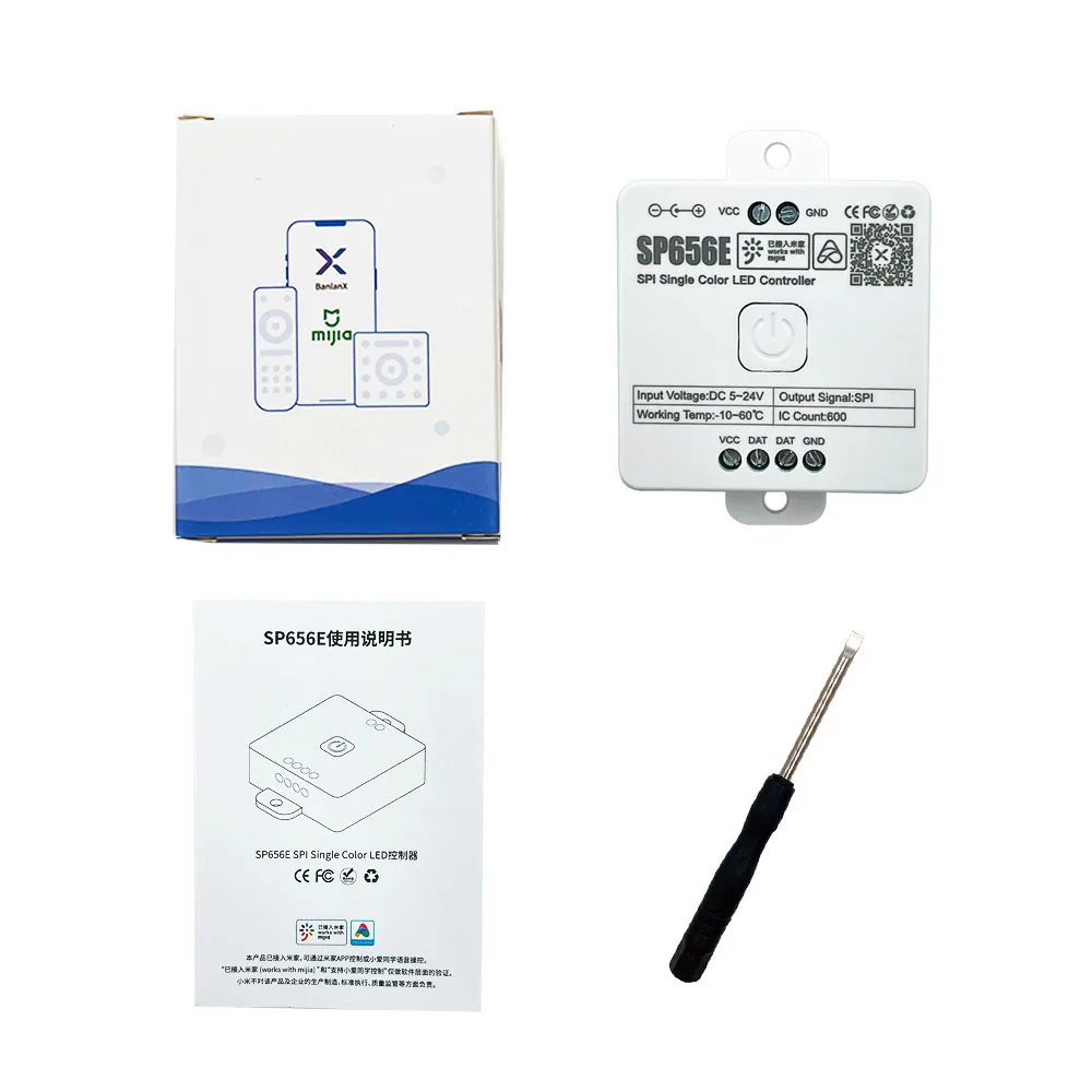 SP656E SPI LED Controller Support Mi Jia APP/Xiaoai Classmate Intelligent Voice Control for Single Color LED Strip Light DC5-24V