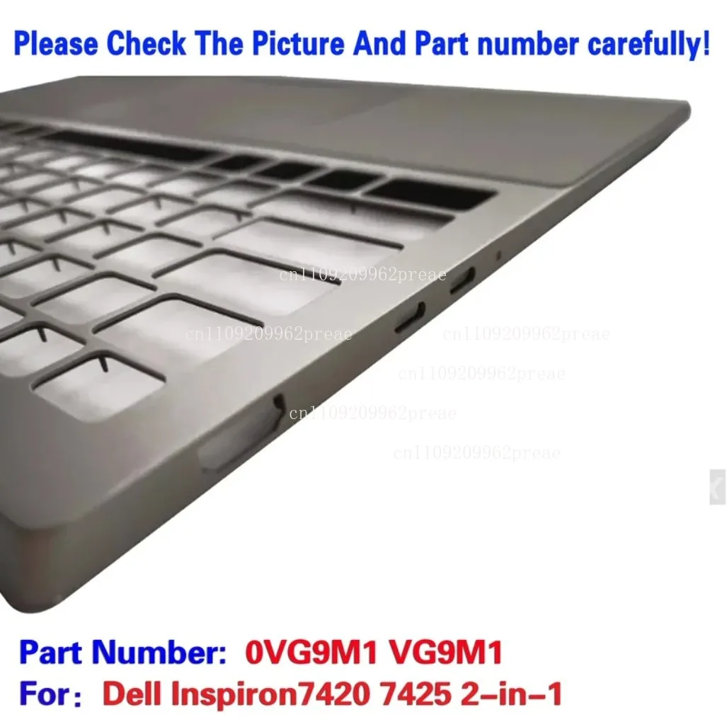 S For Dell Inspiron 7420 7425 2-in-1 Palmrest Upper Case C Cover Shell 0VG9M1