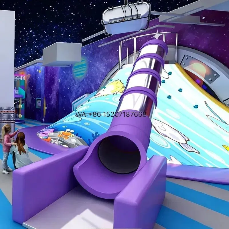 Wmwmnu for Volcano Themed Climb Slide Module with Real Time Slide Projection for Indoor Kids Adventure Entertainment Venues