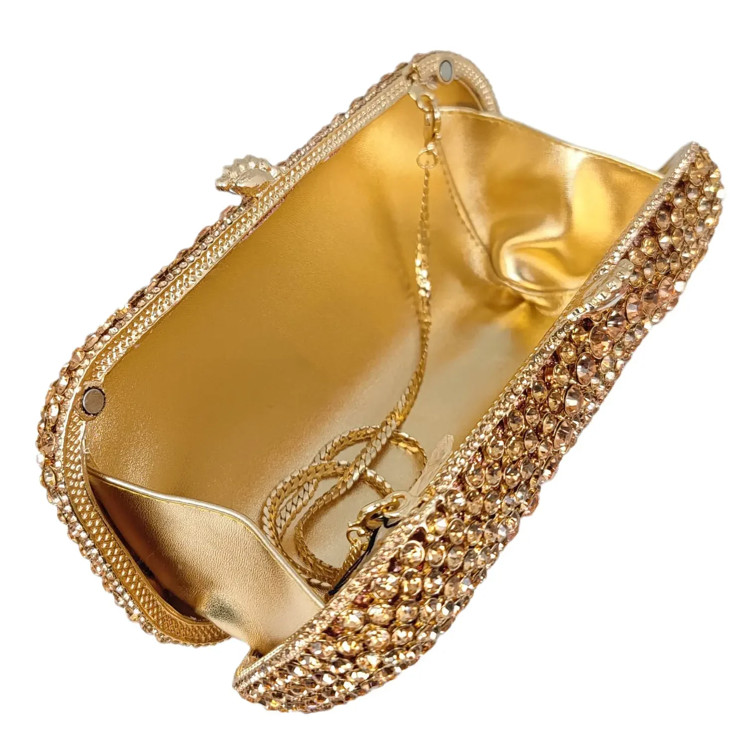 Boutique De FGG Luxury Rhinestone Clutch Bags for Women, Fancy Crystal Clutch Purses for Evening Party, Bridal Wedding Handbags view 6