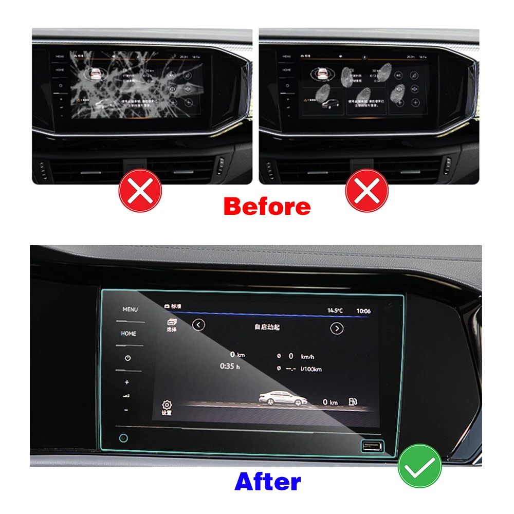 폭스바겐 VW 제타 MK7 2019-2024 차량용 멀티미디어 비디오 GPS 네비게이션 LCD 스크린 강화유리 보호필름