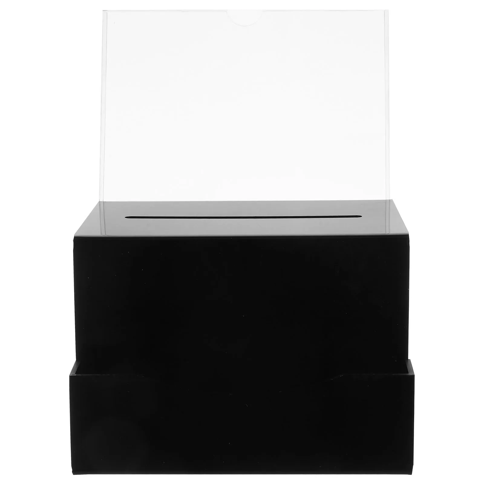 1Set Transparent Acrylic Ballot Box Secure Suggestion Box for Public Voting Fundraising Donations Envelopes Donation Boxes