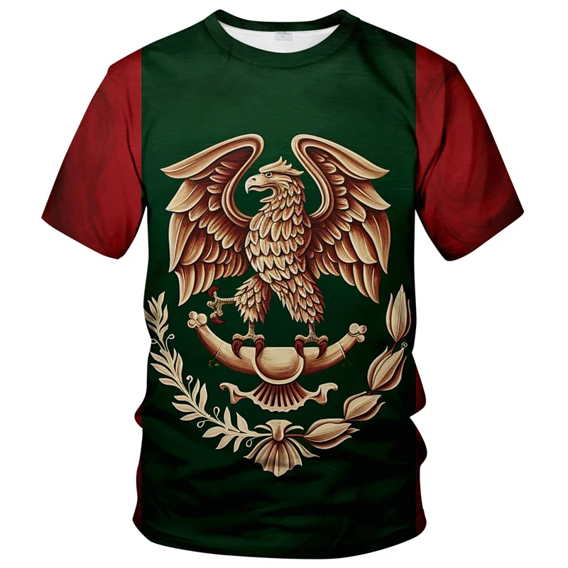 New Men's And Women's Short-sleeved T-shirt Aztec Mexico Shirt 3D Digital Printed Casual Short-sleeved Tops High Quality Tees