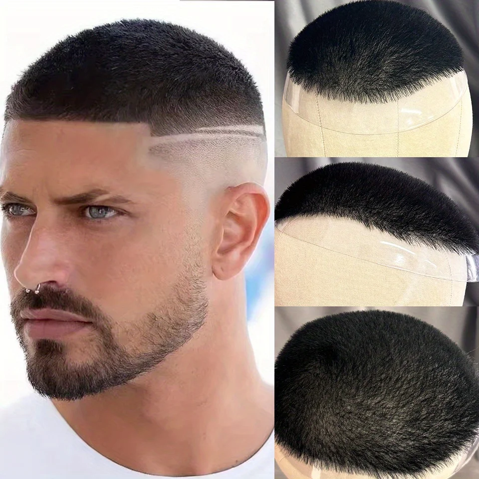 Heißer Verkauf Remy Haar Lager Super Dünne Haut Basis 100% Echthaar Toupet Männer Perücke Ersatz PU Silikon Toupet