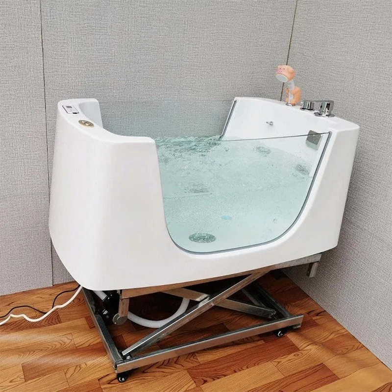 Pet Spa Bathtub with Ozone Spa Dog Bathtub Massage Machine Air Bubble Feature for Pet Cleaning Bathing