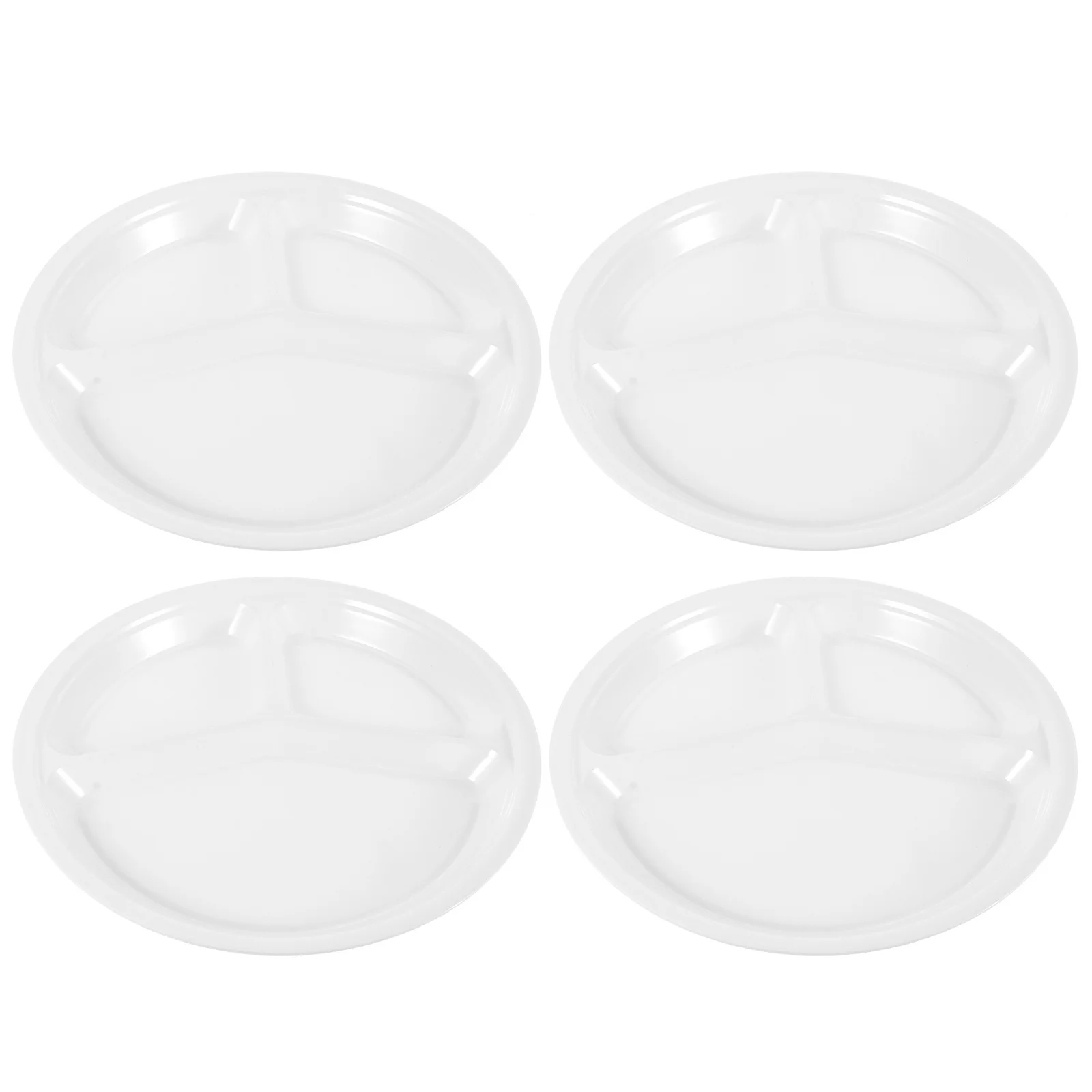 

Household Melamine Dinner Plate 4 Pcs Round Fruit Tray Divided Serving Dish Multi Function Food Accessory Party Platter Set