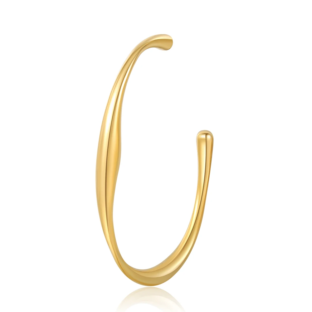 

Classic 18k Gold Plated Stainless Steel Irregular Bangles For Women No Fade Color Trendy Fashion Wrist Cuff Bangle Jewelry Women