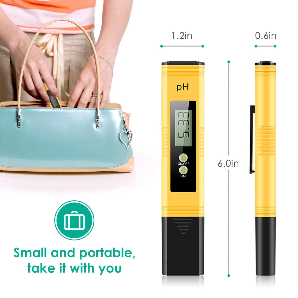 PH-Meter mit 0,01 Hoher Präzision für Wasserqualitätstests mit Messbereich 0-14, Geeignet für Aquarien und Schwimmbäder – Detail 8