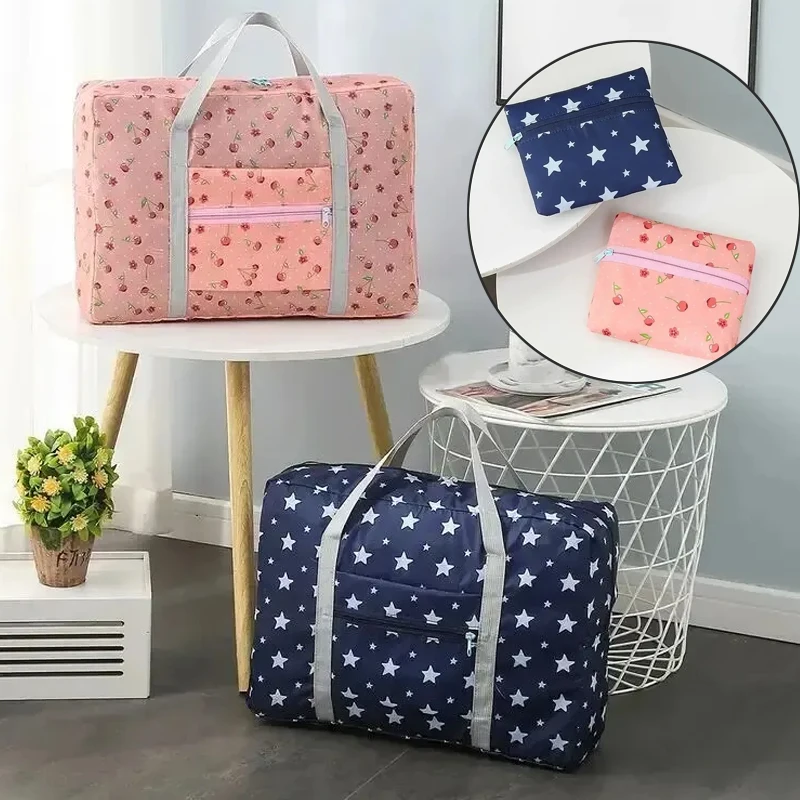 

Large Foldable Travel Storage Bag Zipper Duffel Bag Carry-On Bags Simple Weekender Overnight Bags Clothing Cup Holder StorageBag