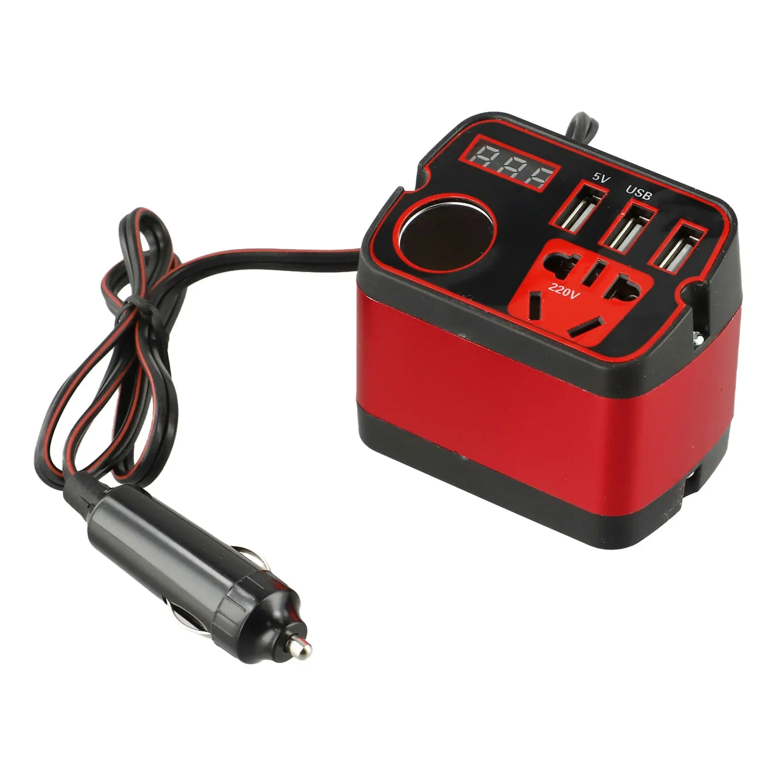 Travel Convenience Black Red 12V Inverter Travel Inverter Built-in Protection Features Lightweight And Compact Design