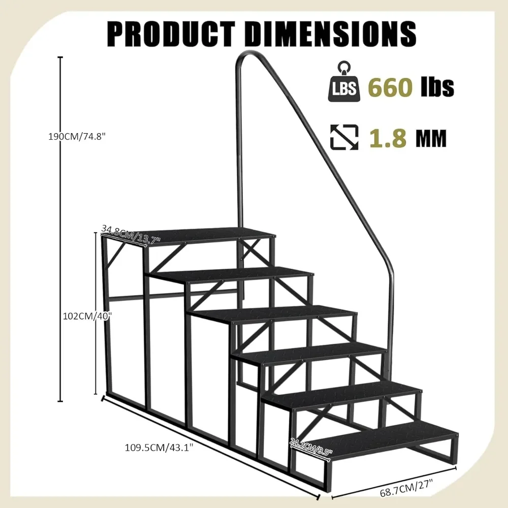 Step Ladder Chair Ladder for Home Cheap Stairs Free Shipping Portable Ladders Mini Furniture Safety  (6 Step, Single Handle)