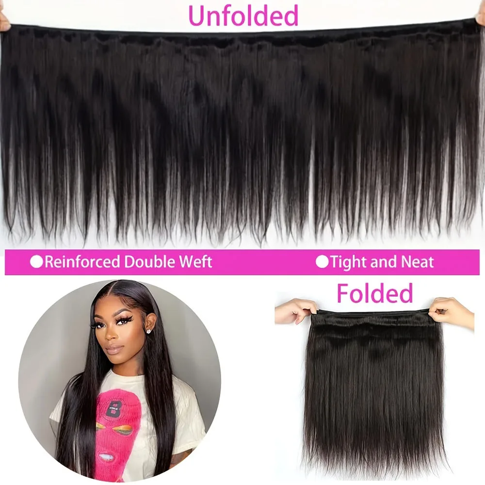 骨ストレート人毛バンドル、レース前頭ブラジリアンヘア織りバンドル、13x4 透明レース前頭閉鎖付き