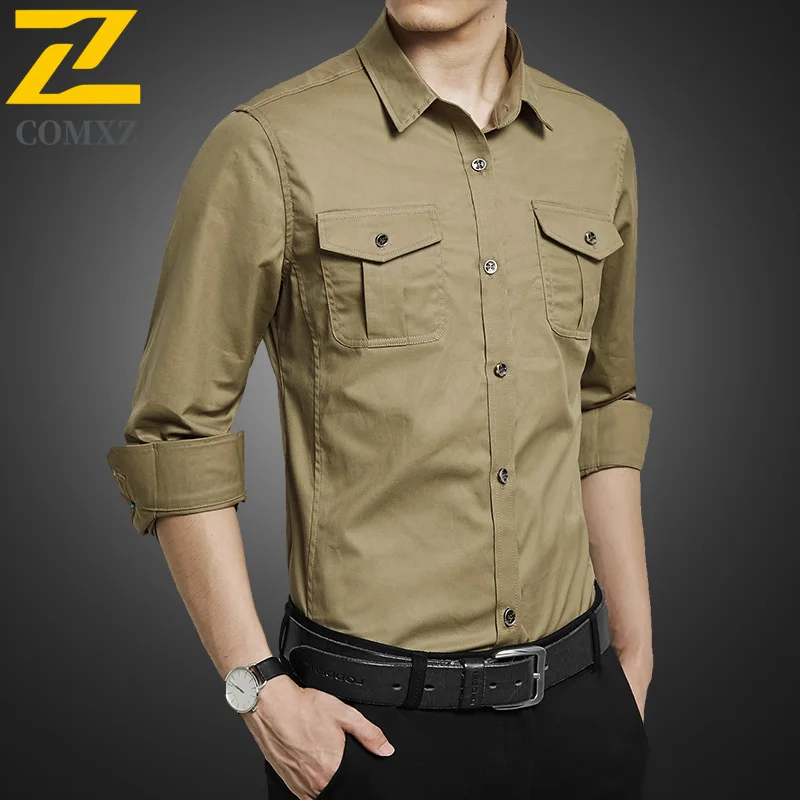 Luxury Shirt Men's 2025 New Spring and Autumn Fashion Classic Cotton Single Breasted Shirts Male high quality Business Slim Tops