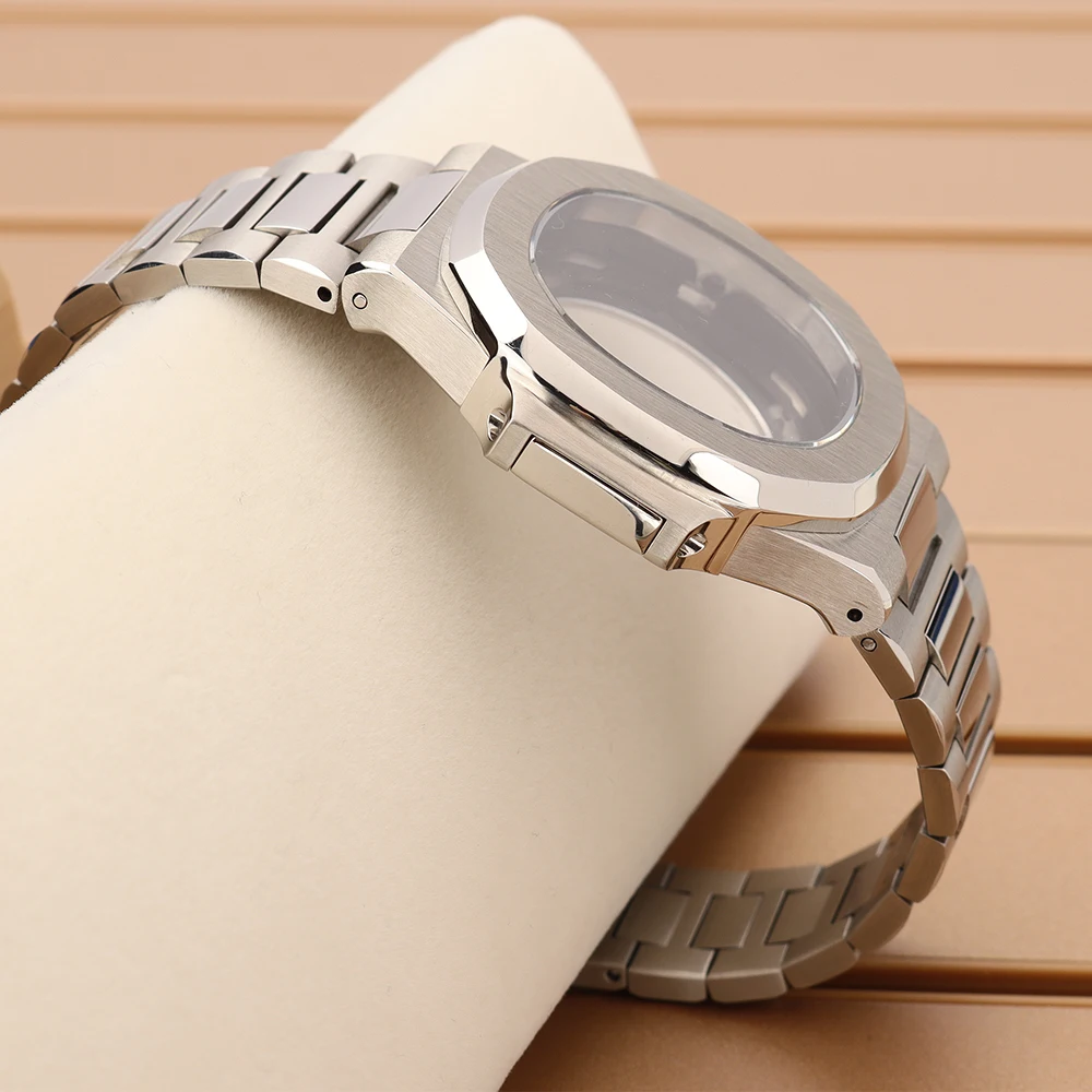 40mm 럭셔리 시계 케이스 스트랩 사파이어 글라스 방수 NH35 NH36 NH34NH38 무브먼트 개조 노틸러스 케이스 30.8mm 다이얼