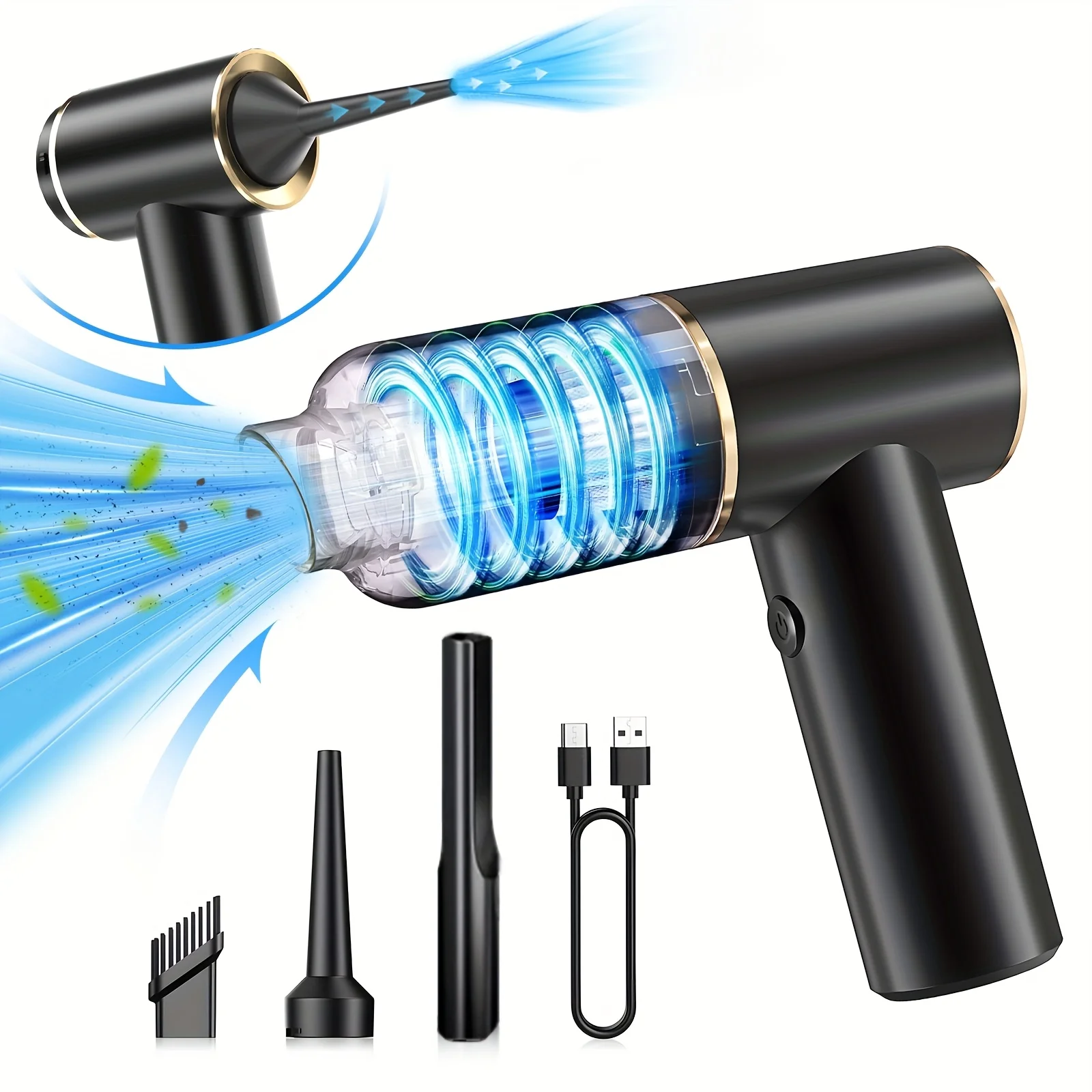 

Беспроводной автомобильный пылесос ручной портативный 14500Pa сильное всасывание 2-в-1 всасывание для уборки салона автомобиля