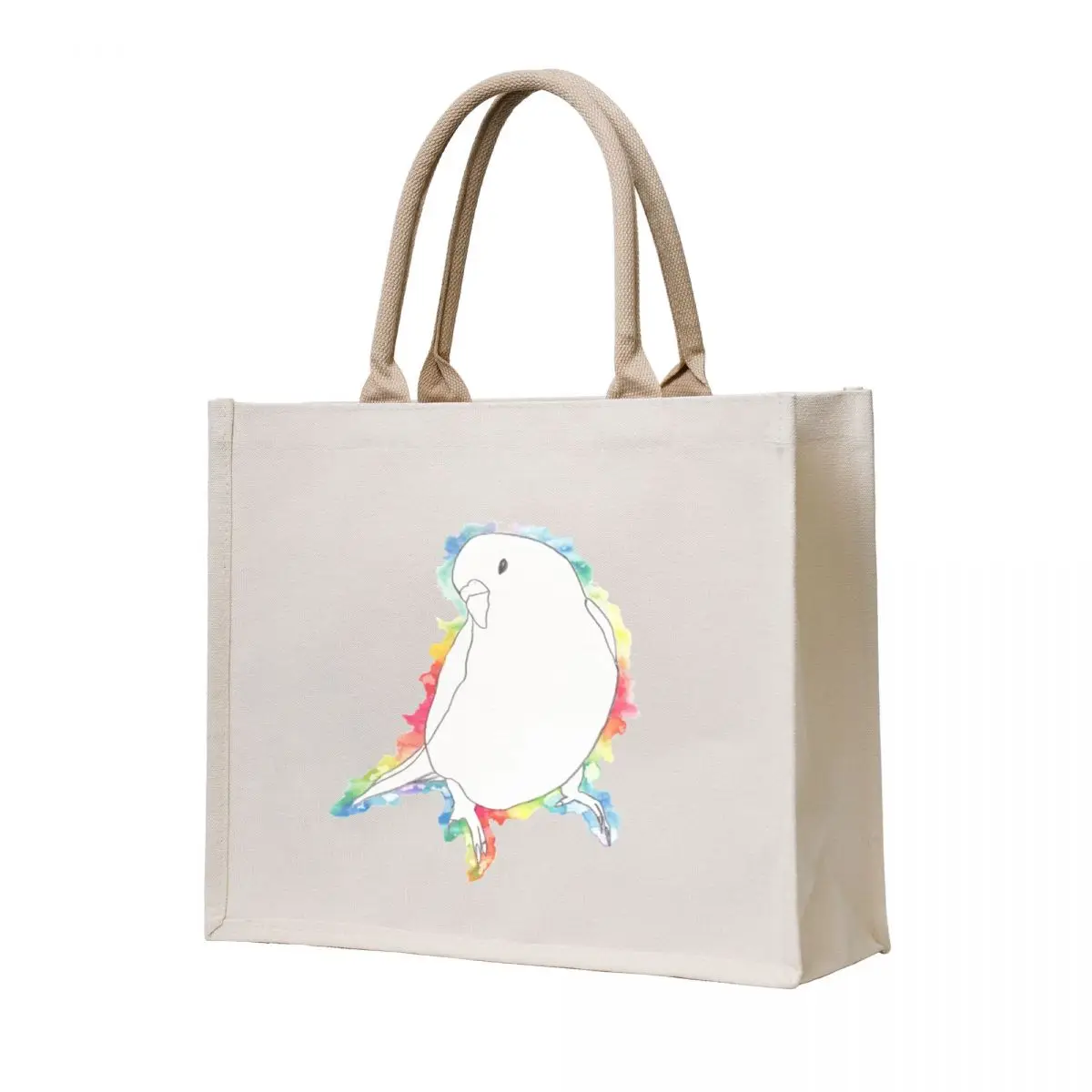 

Colourful rainbow budgie Tote Bag sac pour femme cloth bag woman canvas bags shopping bag